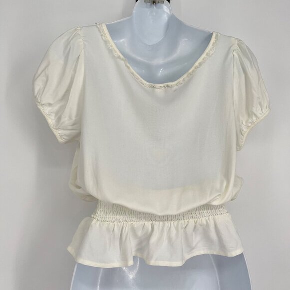 Thorn & Fable Hot topic Ivory Smock Girls Crop Top Size Small - Picture 3 of 6